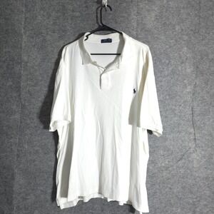 Polo Ralph Lauren Mens White 2XB Cotton Classic Fit Short Sleeve Polo Shirt Pony